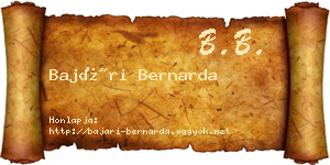 Bajári Bernarda névjegykártya